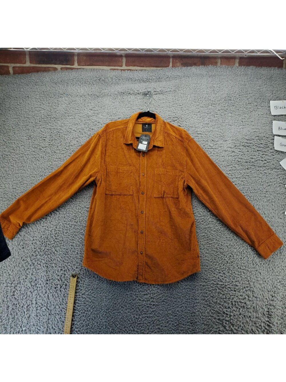 Junk Food Shirt Mens Large Orange Corduroy Button-Up Long Sleeve Casual *NWT*
